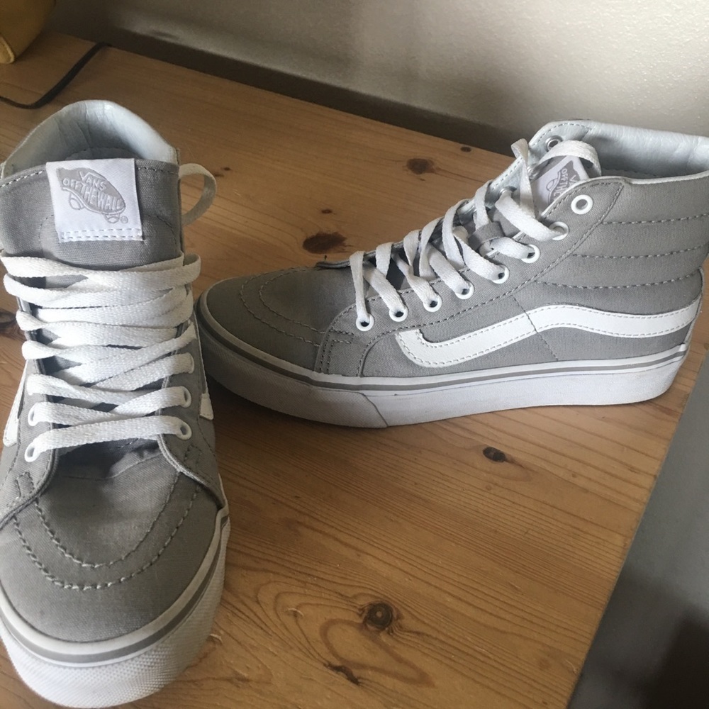 Cute! Grey Sk8 Hi Vans 6.5 Women’s/5 Men’s